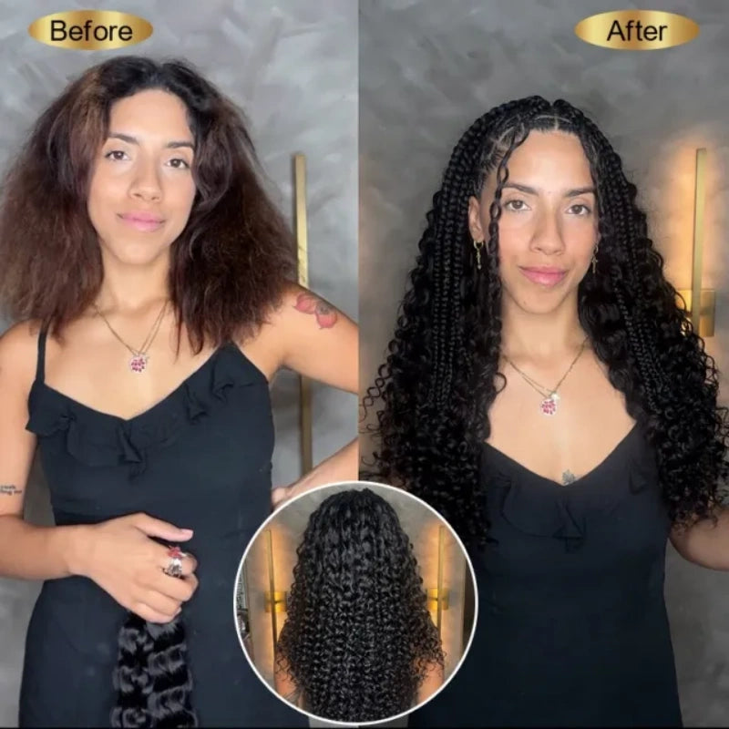 Deep Wave Curly Crochet Braiding Hair for Women