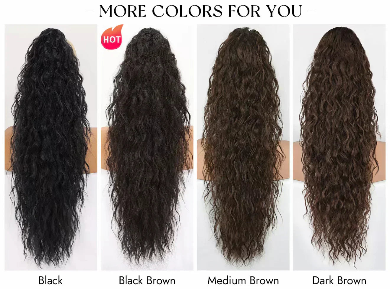 ⏳Limited 50% discount! 🎁 18" curly ponytail extension – High-temperature fibers, double attachment (clip + cord), natural volume & all-day comfort! 💇‍♀️✨