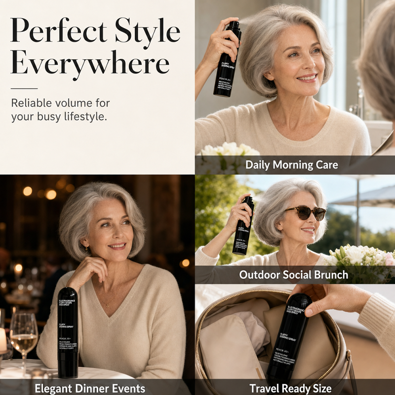 Hair shaping spray for morning styling social occasions and travel